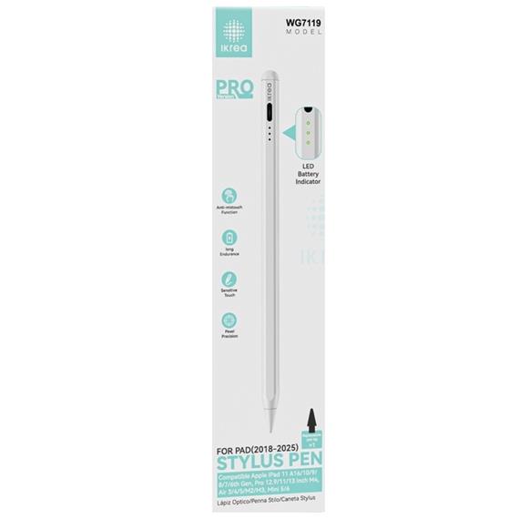 Ikrea WG7119 Lápiz Óptico con Indicador de Batería para Ipad 2018-2025 USB-C