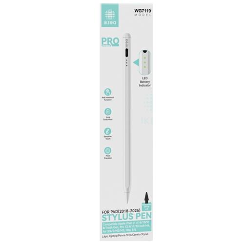 Ikrea WG7119 Lápiz Óptico con Indicador de Batería para Ipad 2018-2025 USB-C