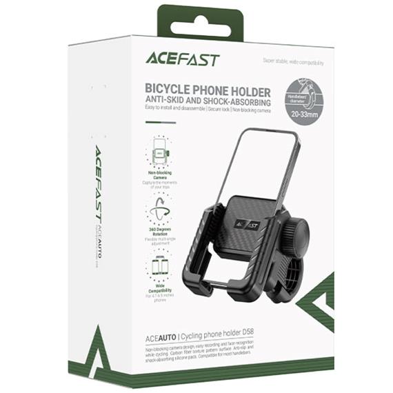 Acefast D58 Soporte de Móvil para Bicicleta y Patineta, Antideslizante Negro