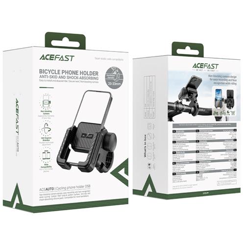 Acefast D58 Soporte de Móvil para Bicicleta y Patineta, Antideslizante Negro