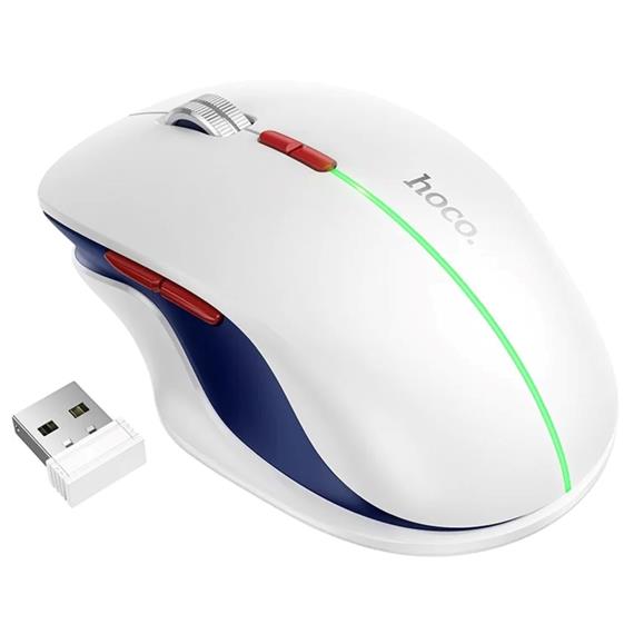 Hoco GM40 Ratón Bluetooth y 2.4Ghz Recargable Blanco
