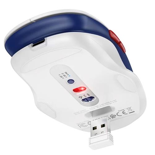 Hoco GM40 Ratón Bluetooth y 2.4Ghz Recargable Blanco