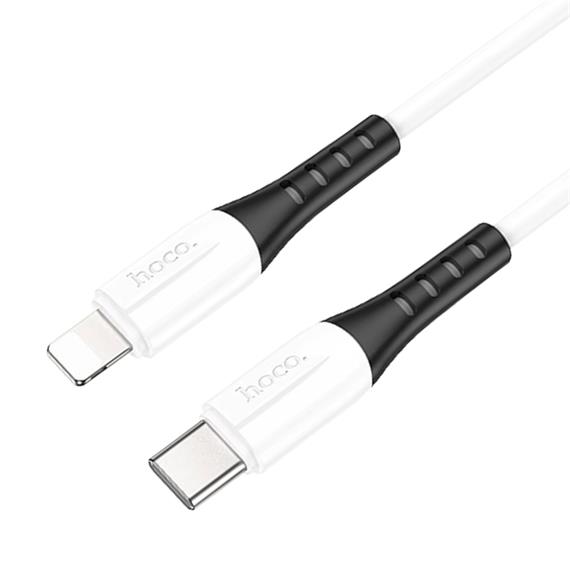 Cable USB-C a Lightning 1 metro 3Amp Hoco X82 Silicona Blanco