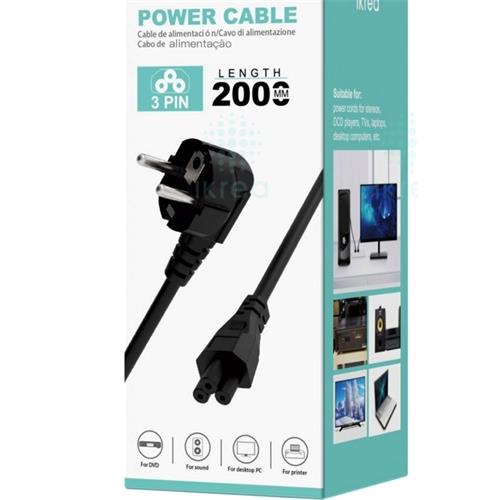 Ikrea WB1377 Cable de Alimentación PVC 3 Pines 2 Metros