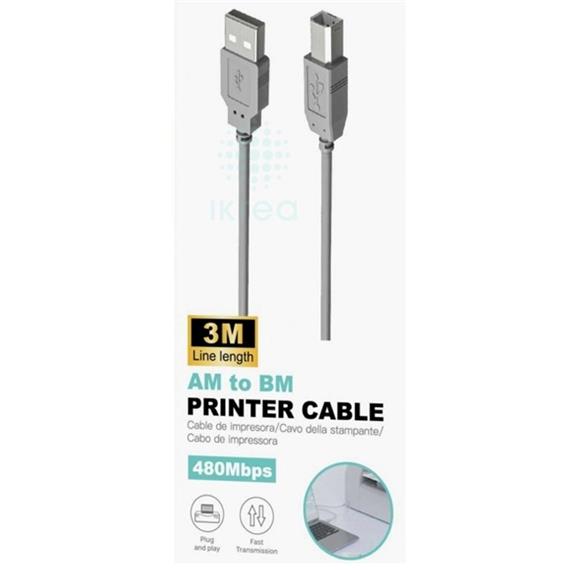 Ikrea WB1381 Cable de Impresora USB 2.0 3 Metros