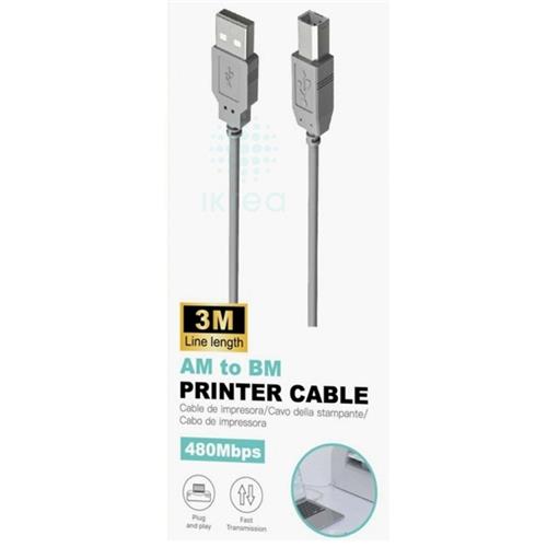 Ikrea WB1381 Cable de Impresora USB 2.0 3 Metros