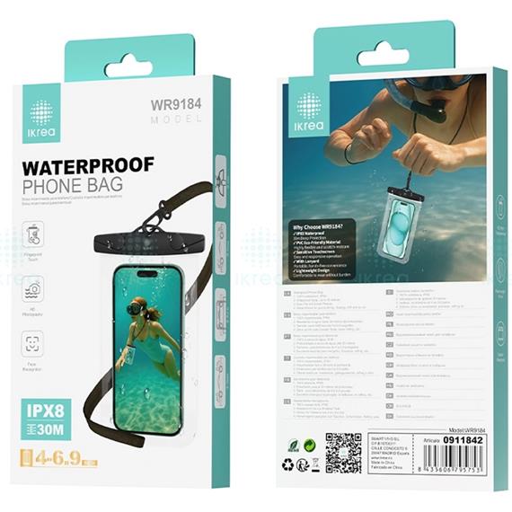 Ikrea WR9184 Funda con Correa Impermeable para móvil 4.0-6.9" IPX8