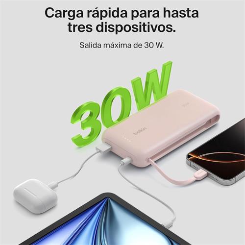 Powerbank Belkin 20.000 mAh Cable Integrado USB-C 30W Rosa (BPB024HQPK)