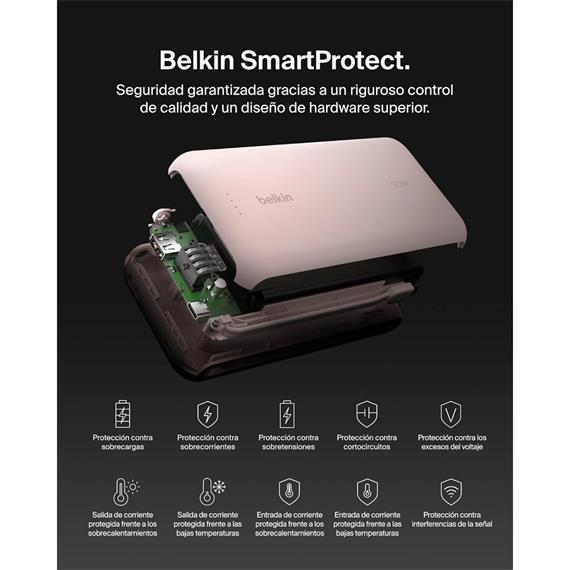 Powerbank Belkin 20.000 mAh Cable Integrado USB-C 30W Rosa (BPB024HQPK)