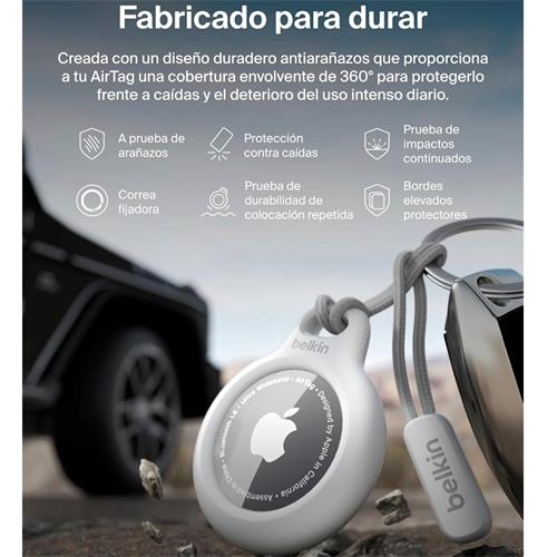 Belkin LLavero Apple Air Tag Blanco con Correa (F8W974BTWHT)