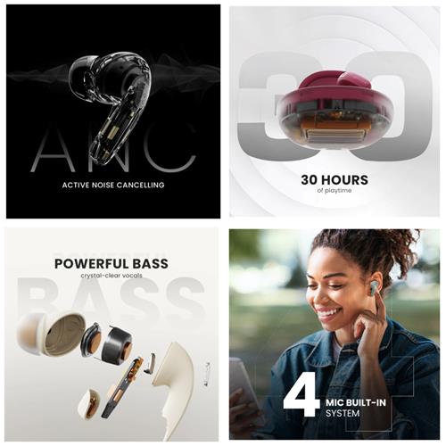HiFuture FlyBuds4 AI Auricular Bluetooth con Tradución Simultanea de 130 idiomas Rosa
