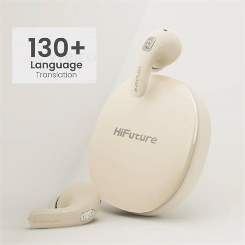 HiFuture FlyBuds4 AI Auricular Bluetooth con Tradución Simultanea de 130 idiomas Latte