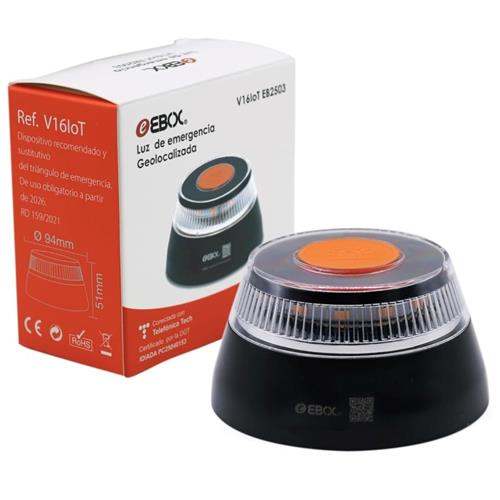 Ebox V16IoT Baliza V16 Homologada y Conectada a la DGT
