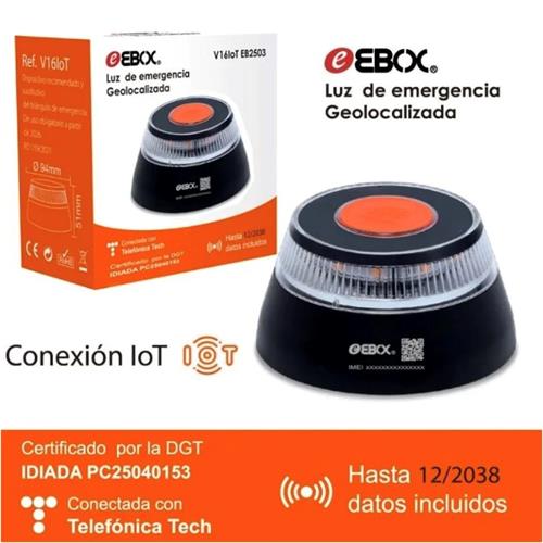 Ebox V16IoT Baliza V16 Homologada y Conectada a la DGT