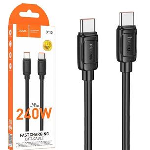 Cable USB-C a USB-C 240W 1 metro Reforzado Hoco X115 Negro