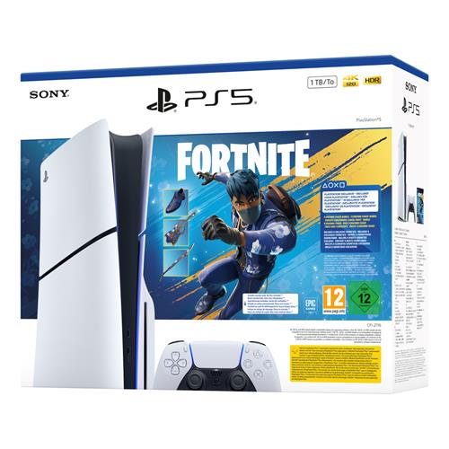 Sony PS5 Consola 1TB Standard Slim White+Fortnite Flowering Chaos