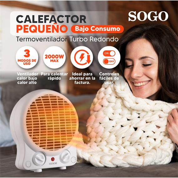 Sogo Termoventilador Redondo 2000W (CAL-SS-18306)
