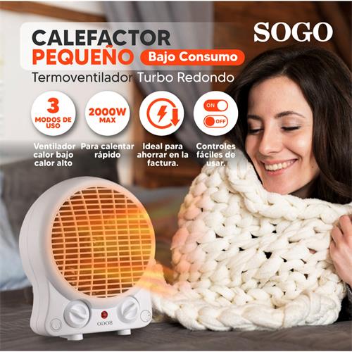 Sogo Termoventilador Redondo 2000W (CAL-SS-18306)