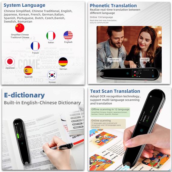 Valore Traductor AI con Pantalla 2,5", Scaner, 134 Idiomas y Chat GPT (AI002)