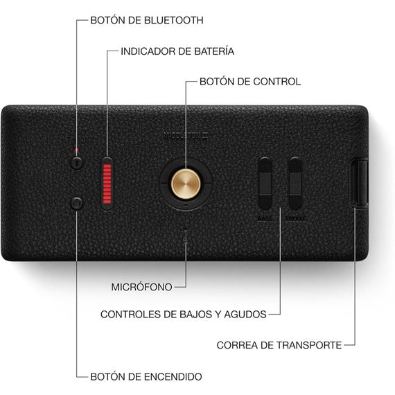 Marshall Middleton II Altavoz Bluetooth Black and Brass