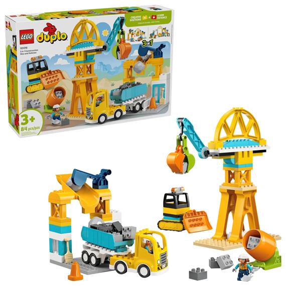 LEGO 10476 Obra y Vehículos de Construccion 3 en 1