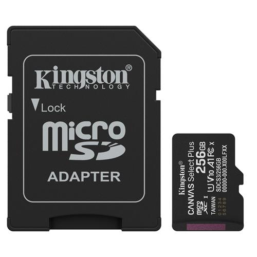 Memoria Micro SD 256GB Kingston HC 150MB/s SDCS3 + Adaptador SD