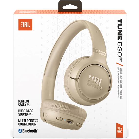 Jbl Tune 530 BT Auricular Inalámbrico con Batería 76h Beige
