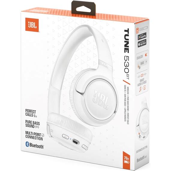 Jbl Tune 530 BT Auricular Inalámbrico con Batería 76h White