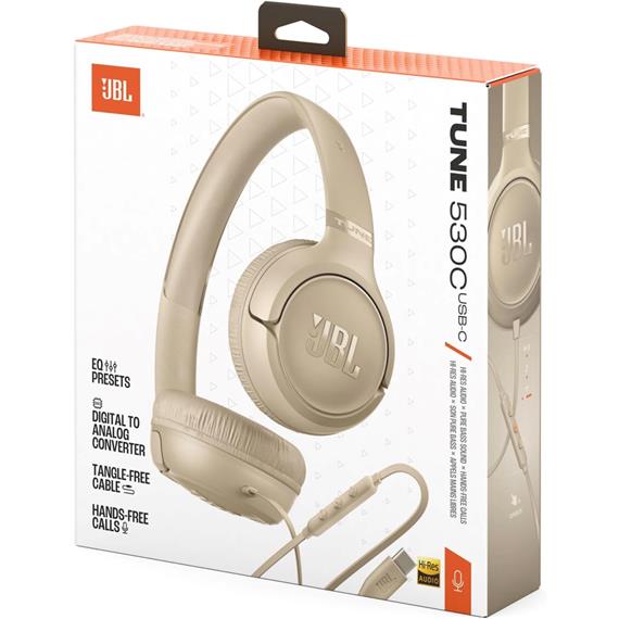 Jbl Tune 530C Auricular con Cable USB-C Beige