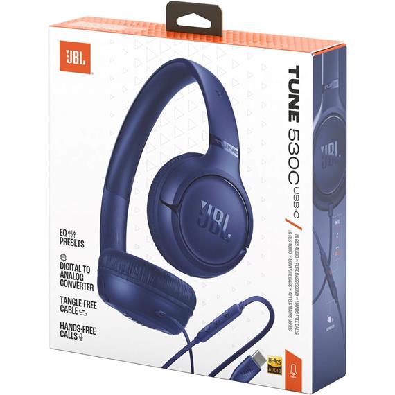 Jbl Tune 530C Auricular con Cable USB-C Blue