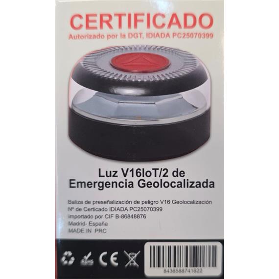 Iunik Baliza V16 IoT/2 Geolocalizada Telefónica y Homolagada por la DGT