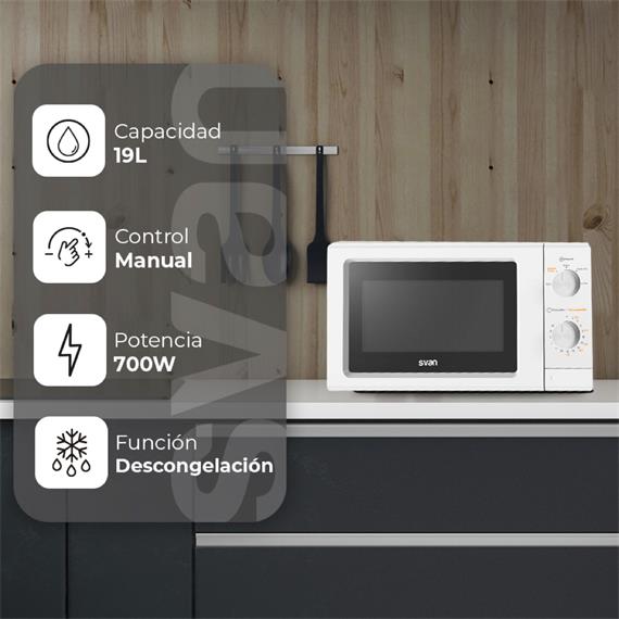 Svan SMW19700 Microondas 19L 700W Blanco
