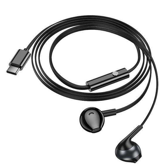 Hoco M115 Auricular con Micrófono y Conexión USB-C Negro