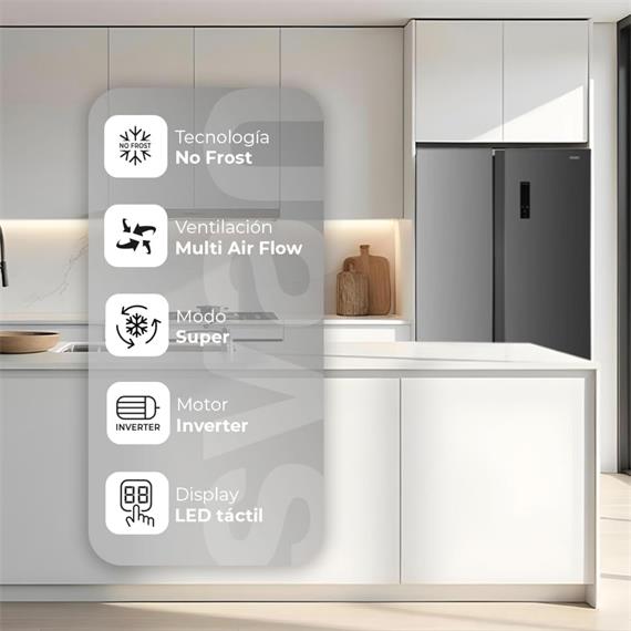 Svan SA18901ENFX Frigorífico Americano 177x90x59cm Inox