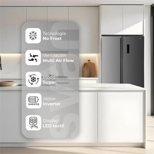 Svan SA18901ENFX Frigorífico Americano 177x90x59cm Inox
