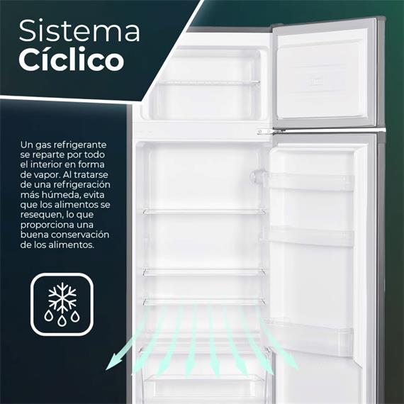 Svan SF145503EX Frigorifico 2 Puertas Ciclico Clase E 143x55x56cm Inox