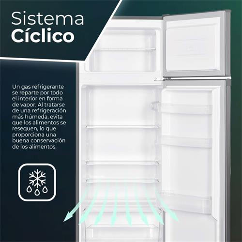 Svan SF145503EX Frigorifico 2 Puertas Ciclico Clase E 143x55x56cm Inox