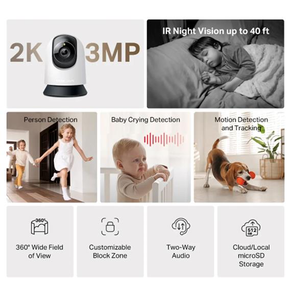 Mercusys MC210 Cámara Seguridad Wi-Fi 2k 360º para el hogar