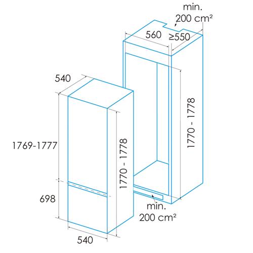 Rommer FE-232 Frigo 1290x480 x490 Blanco