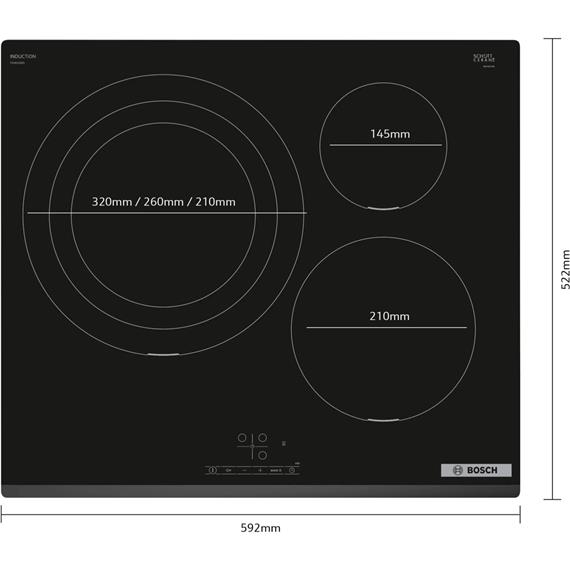 Bosch PID631BB5E Encimera 3 Fuegos Inducción