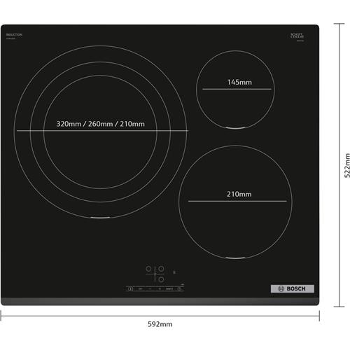 Bosch PID631BB5E Encimera 3 Fuegos Inducción