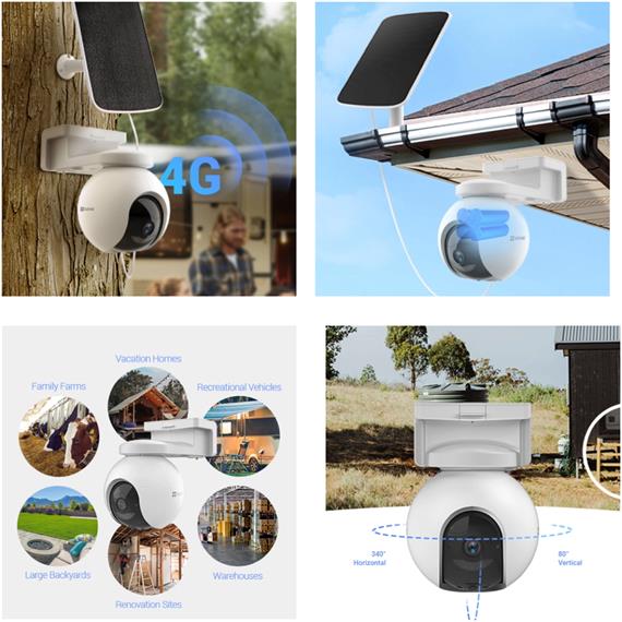 Ezviz EB8 4G Kit Cámara Videovigilancia Outdoor 2K con Panel Solar