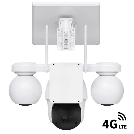 V380Max P19SE-4G V380 Pro Cámara de Seguridad Triple con 4G y Panel Solar