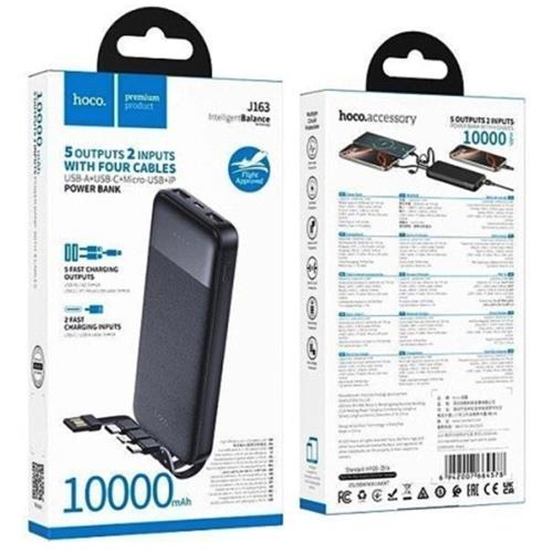 Hoco J163 Powerbank 10.000mAh con 4 tipos de Cables Incluidos