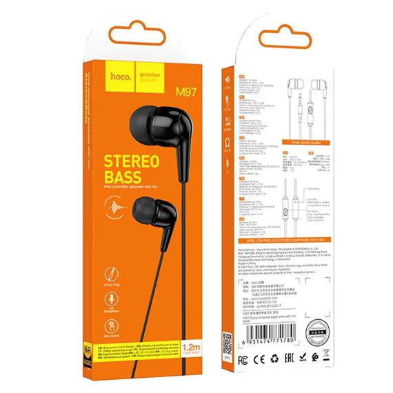 Hoco M97 Auriculares con Micrófono y Clavija 3.5mm Negro