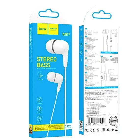 Hoco M97 Auriculares con Micrófono y Clavija 3.5mm Blanco