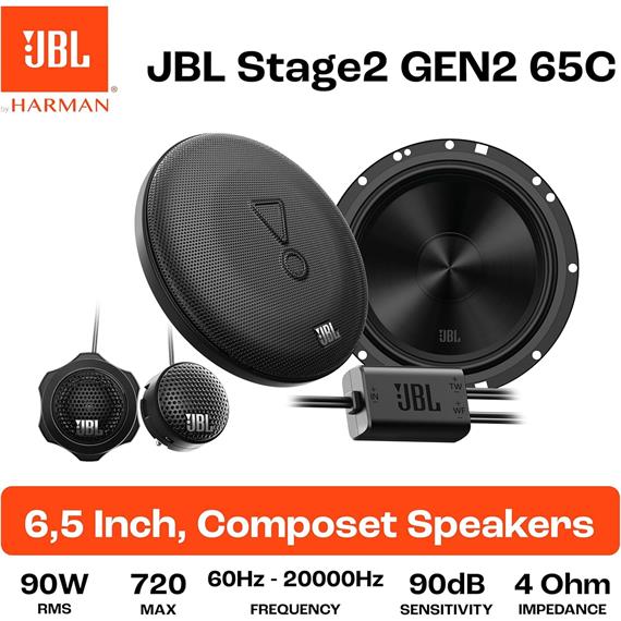 Jbl Stage2 65C Gen 2 Altavoces de 6.5" Con Vías Separadas y Hasta 720W