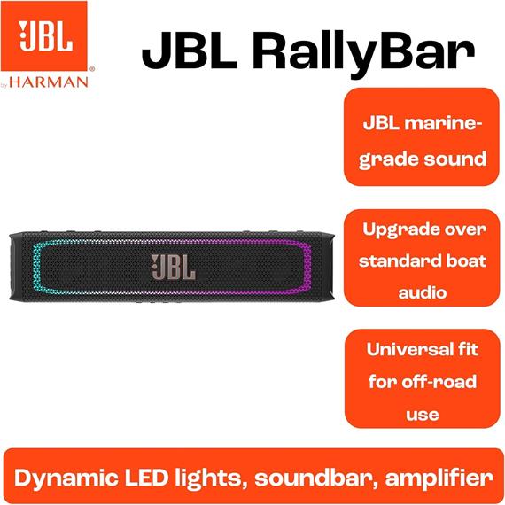 Jbl RallyBar Barra de Sonido Bluetooth para Vehículos Recreativos y Barcos