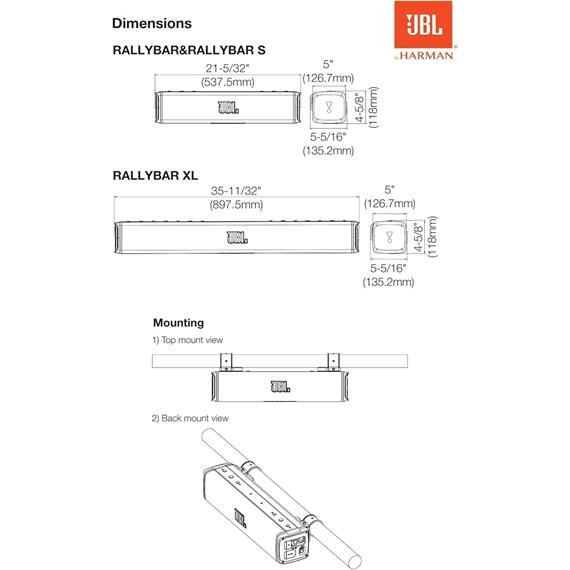 Jbl RallyBar Barra de Sonido Bluetooth para Vehículos Recreativos y Barcos