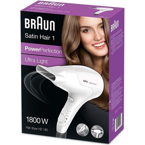 Braun BRHD155E Secador de Pelo con Difusor 1.800W Blanco